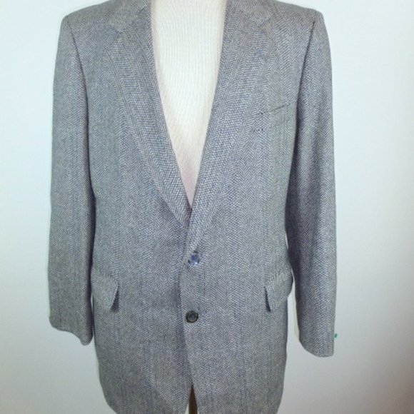 Bellamin Malibu black herringbone tweed cashmere 42 Vintage - Picture 3 of 9